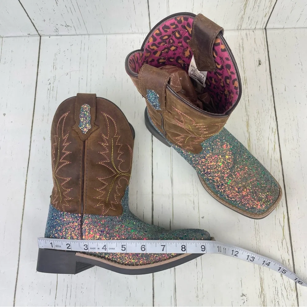 Smoky Mountain Shyanne Girls Glitterama Western‎ Boots-Broad Square Toe